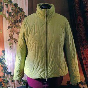 EUC: Girls Vintage Casual Corner Sze. Large Lime Green Quilted Zip Up Jacket